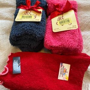 Cozy Red, Pink, and Gray Socks